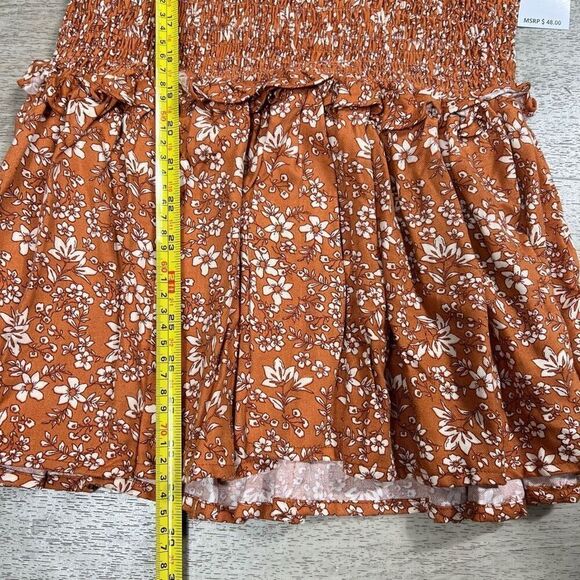 Jessica Simpson Floral Button Down Smock Waist Tunic Skirt Top, Girls XL (12) - Picture 8 of 12